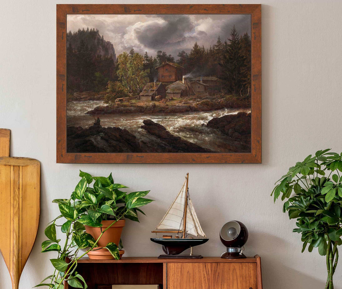 View Of Honefossen by Johan Christian Dahl