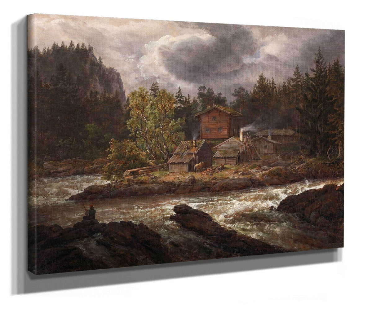 View Of Honefossen by Johan Christian Dahl