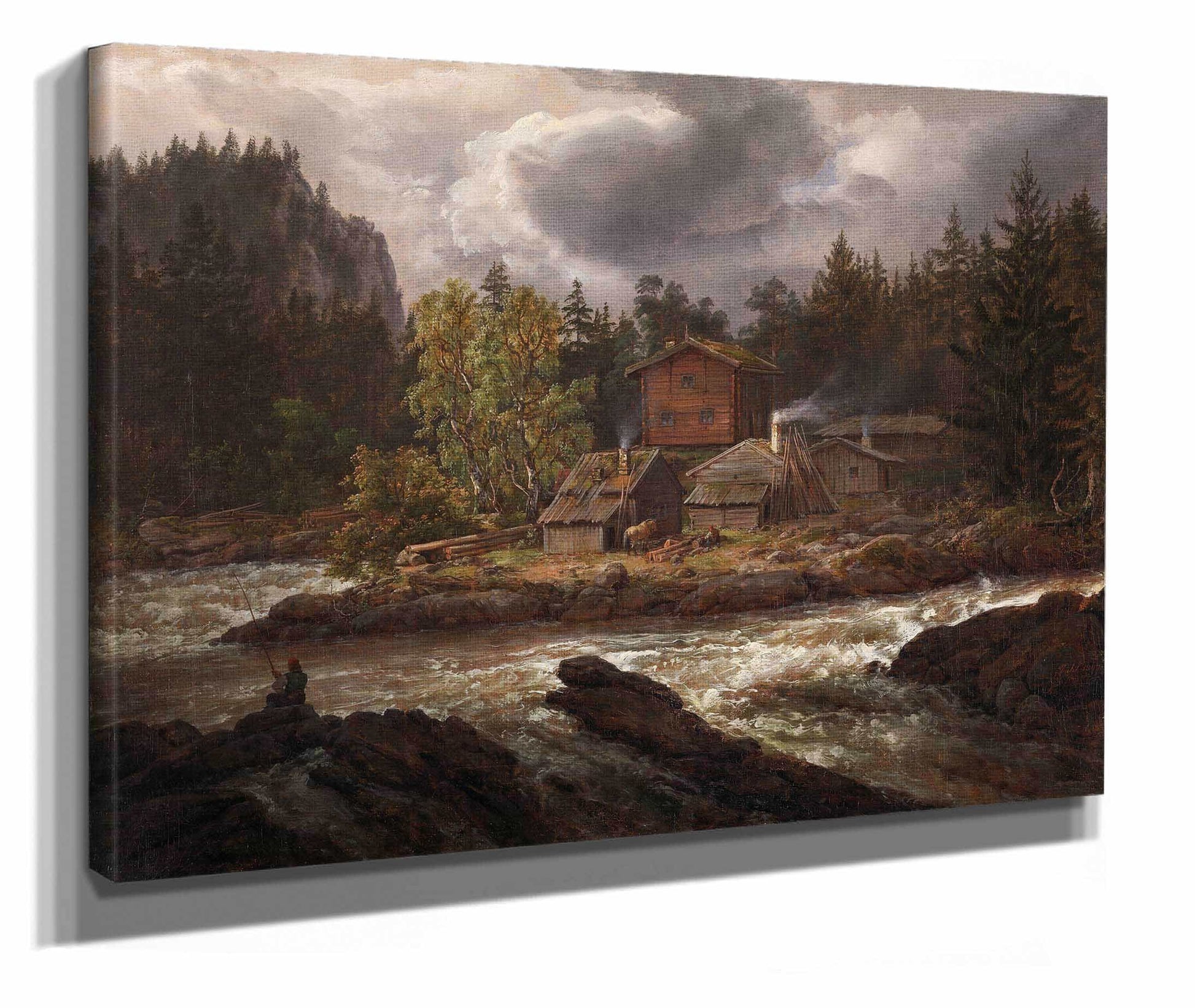 View Of Honefossen by Johan Christian Dahl