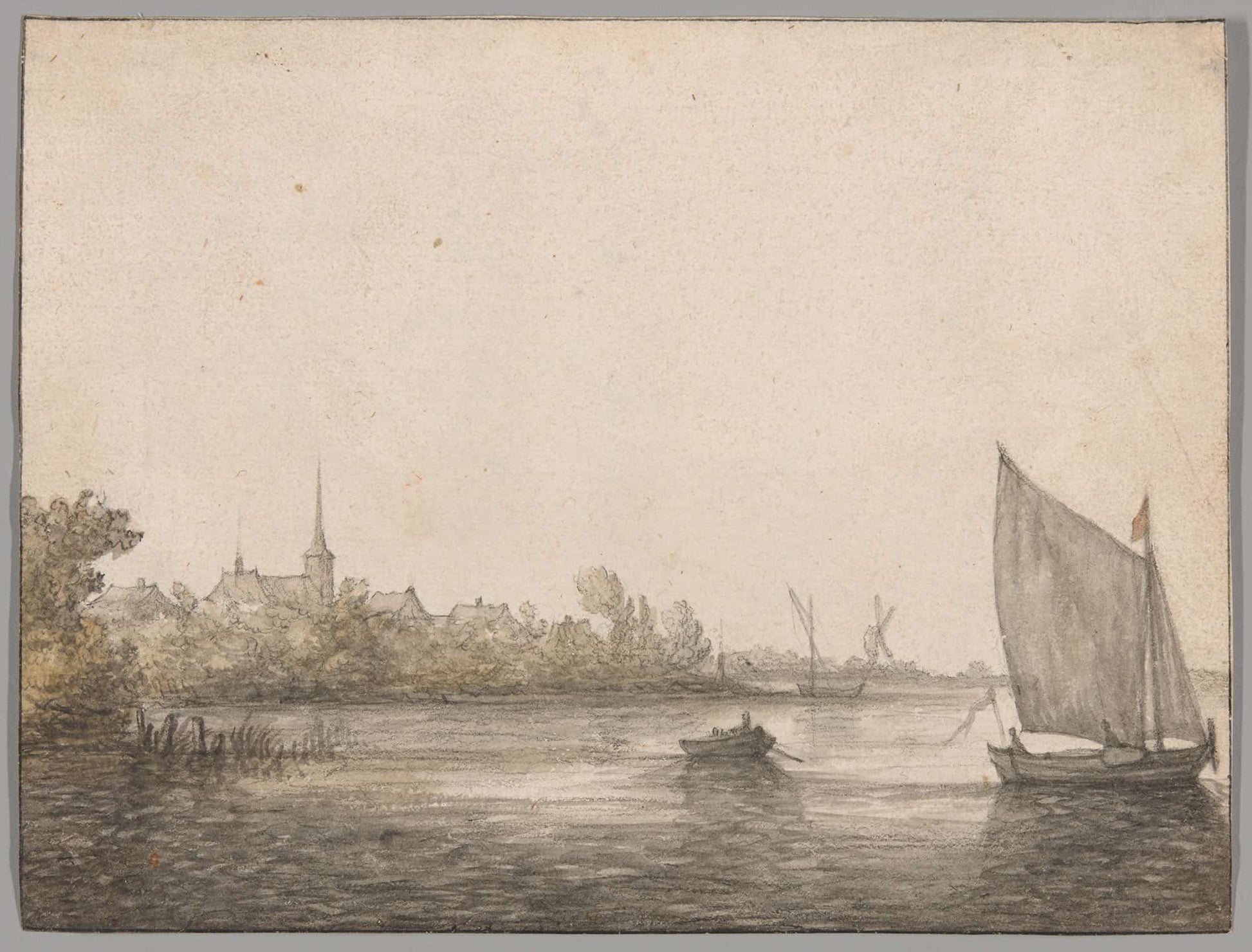 View Of Ijsselmonde Seen Across The New Maas by Aelbert Cuyp