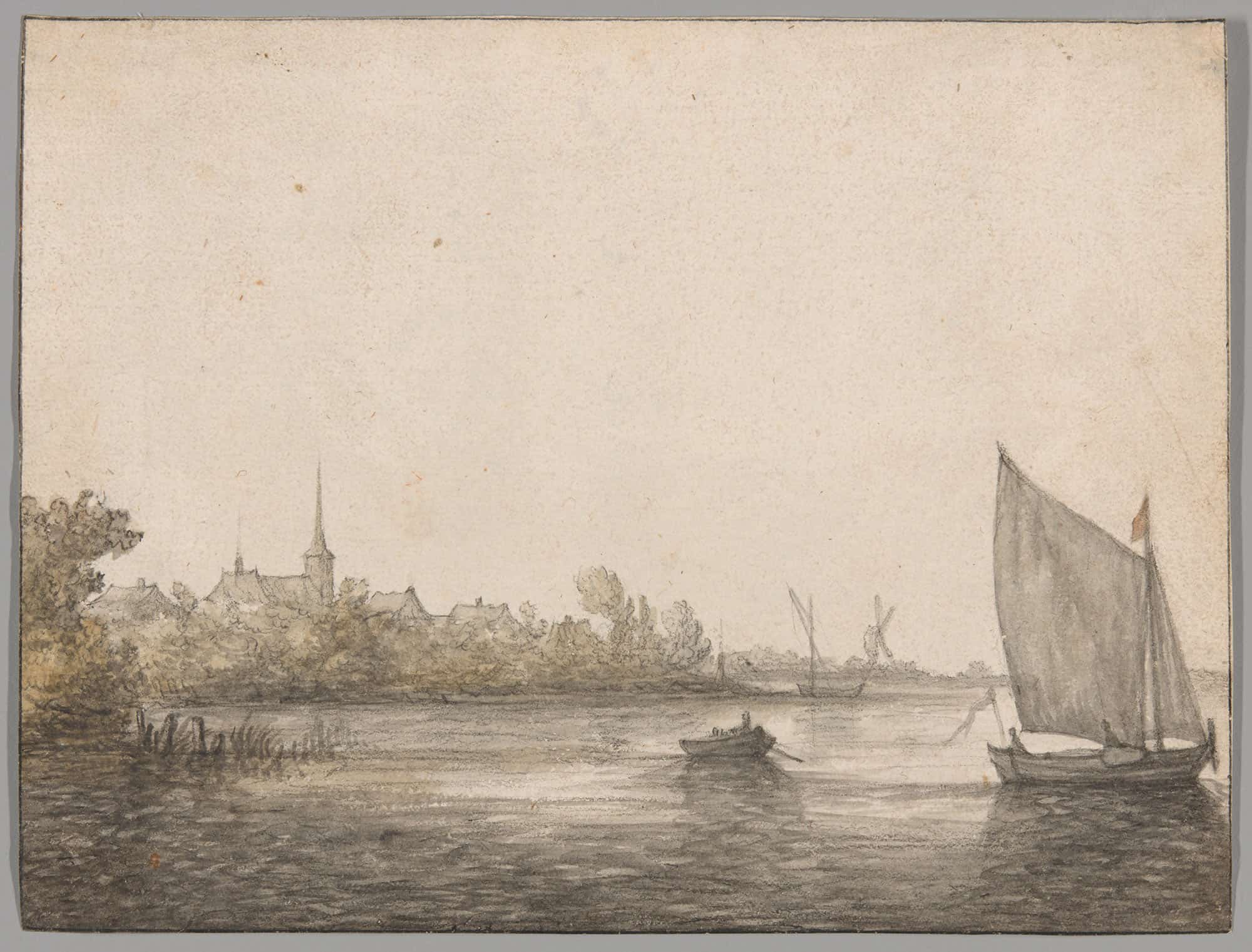 View Of Ijsselmonde Seen Across The New Maas by Aelbert Cuyp