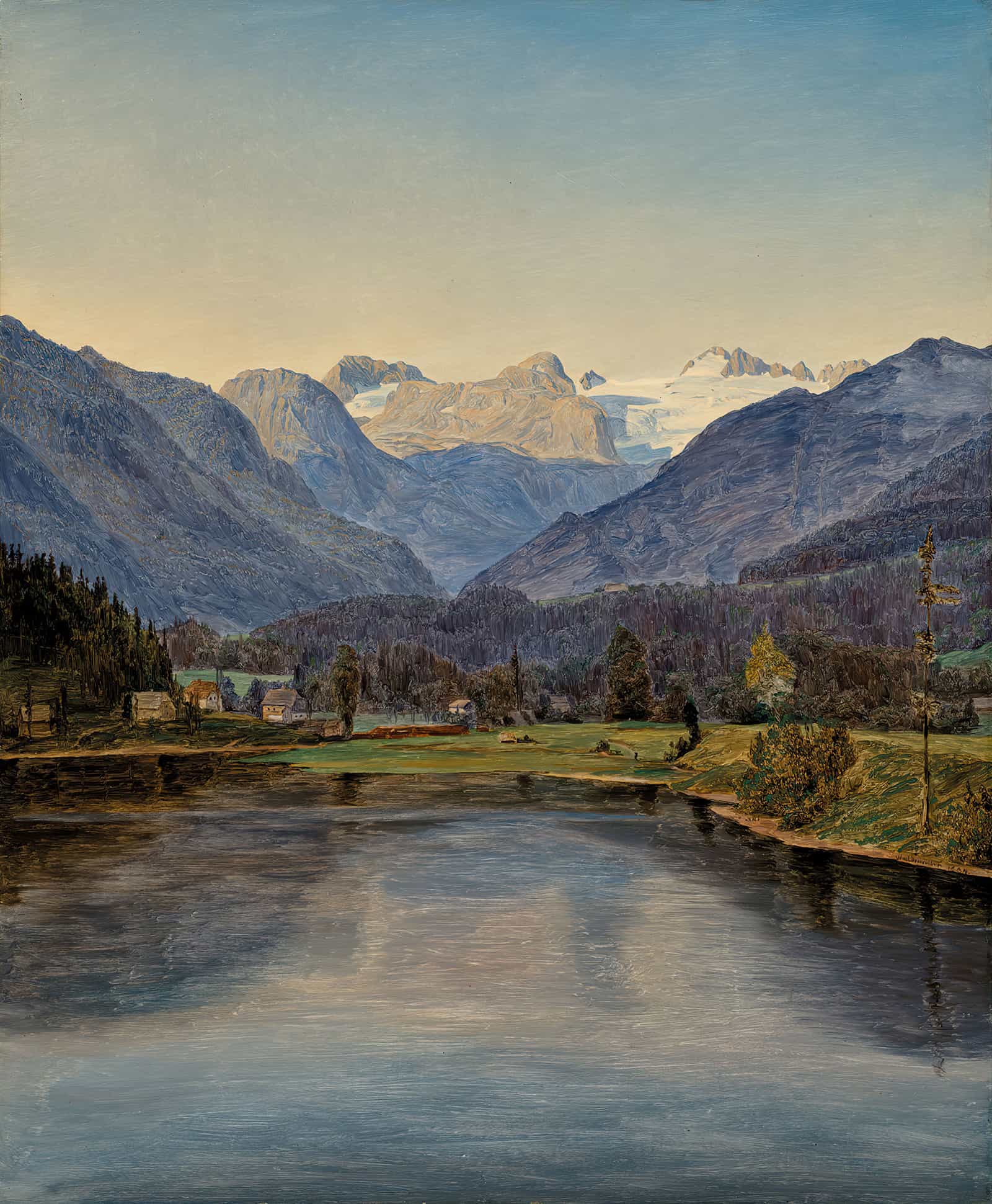 View Of Lake Altaussee And The Dachstein by Ferdinand Georg Waldmuller