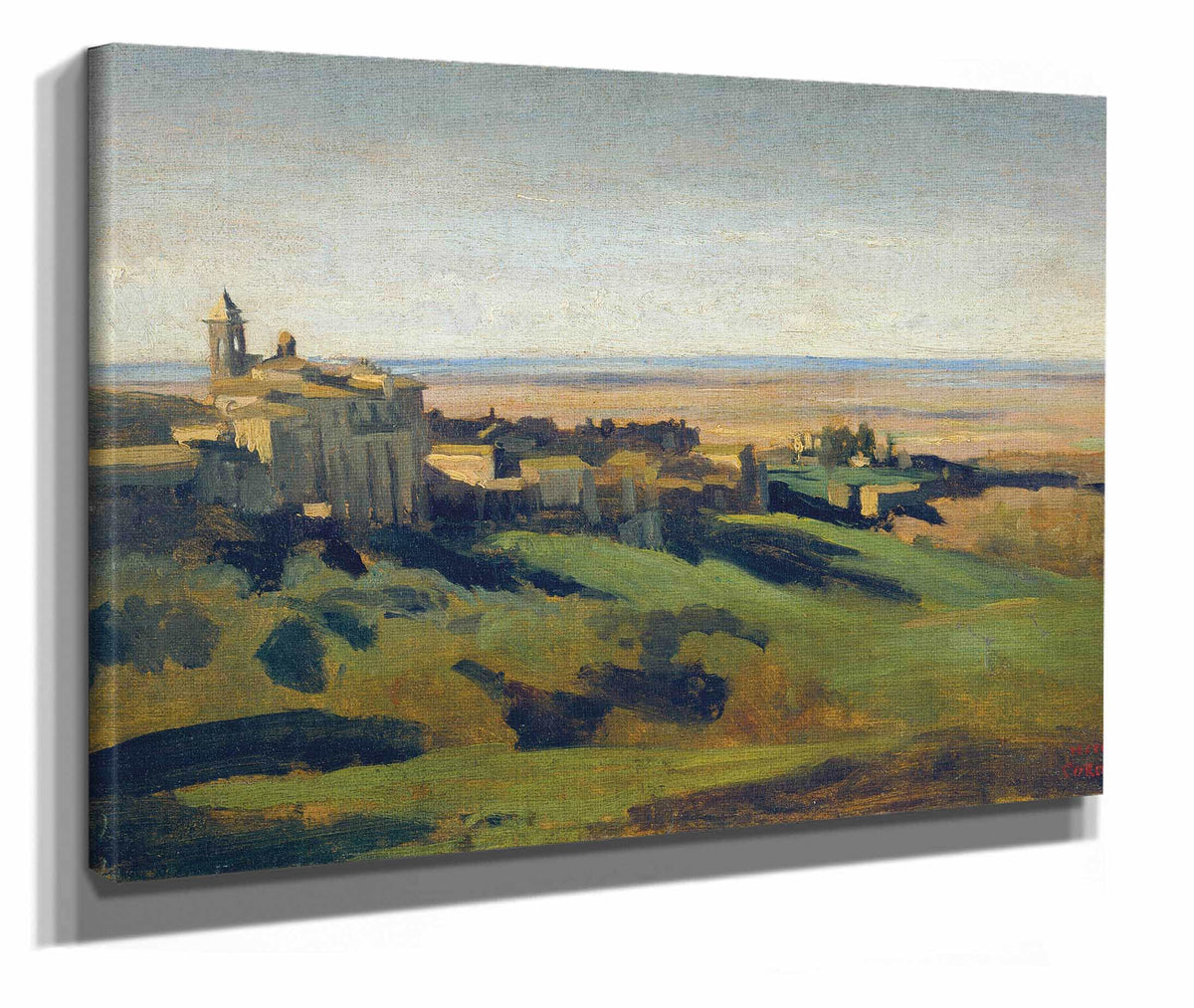 View Of Marino In The Alban Mountains In The Early Morning by Jean Baptiste Camille Corot