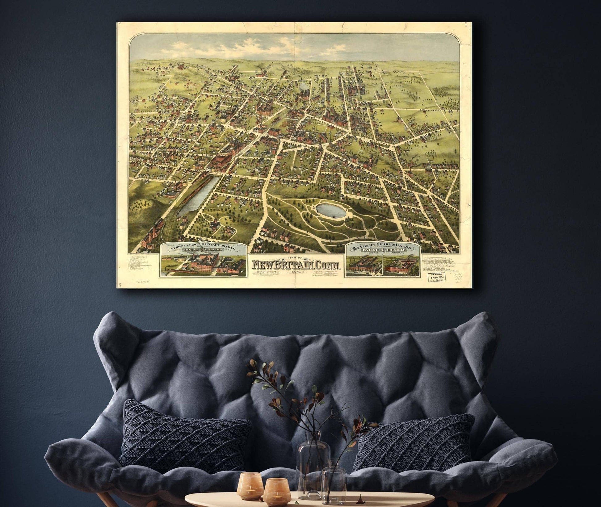 View Of New Britain Conn 1875 State of Connecticut