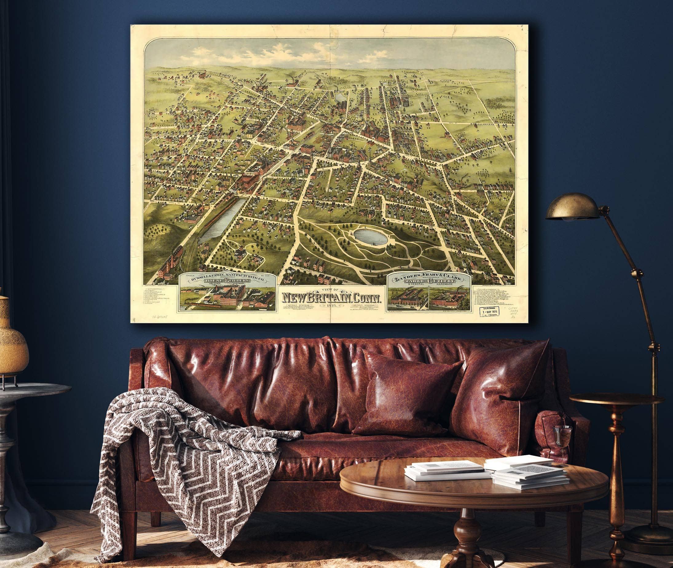 View Of New Britain Conn 1875 State of Connecticut