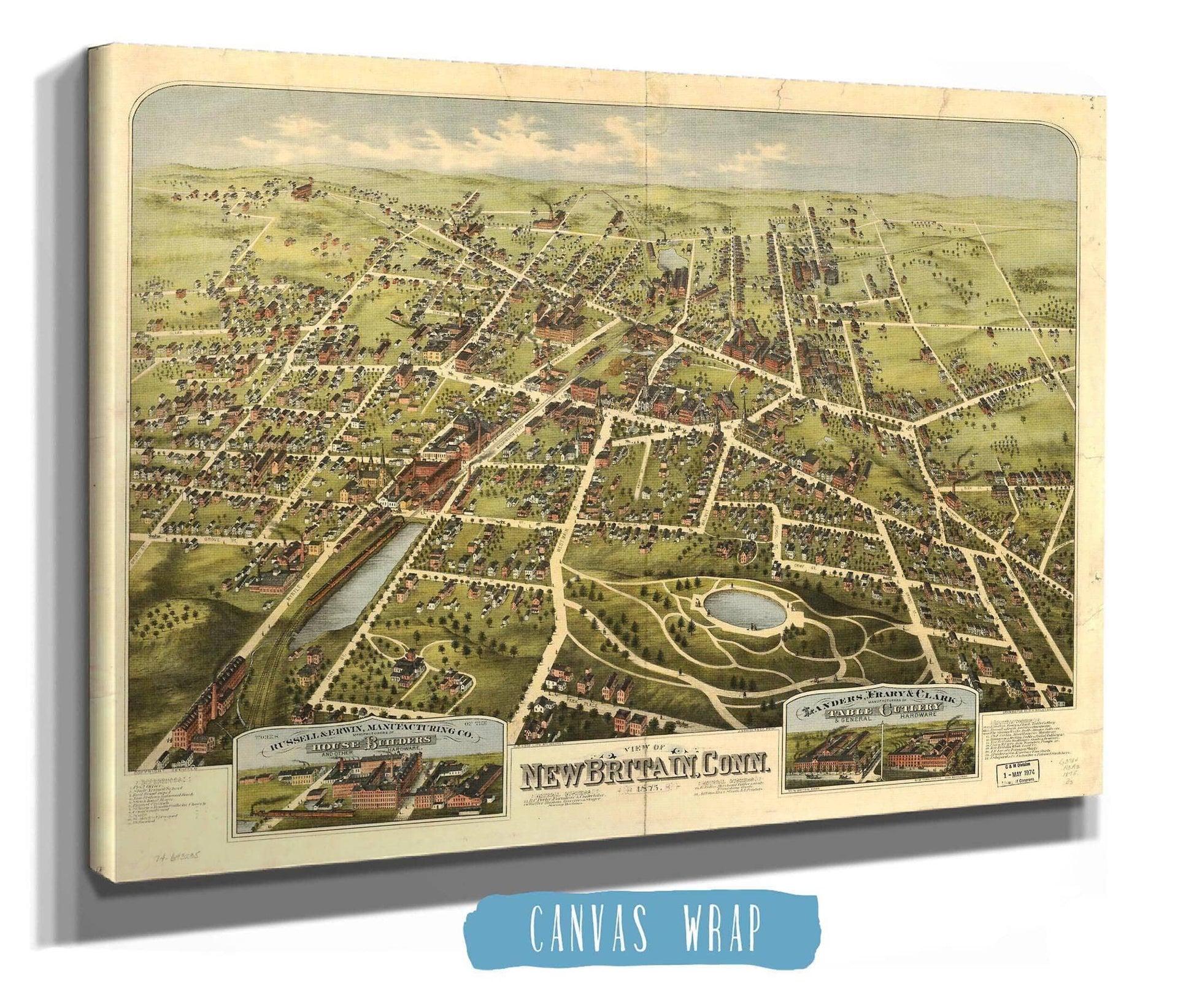 View Of New Britain Conn 1875 State of Connecticut