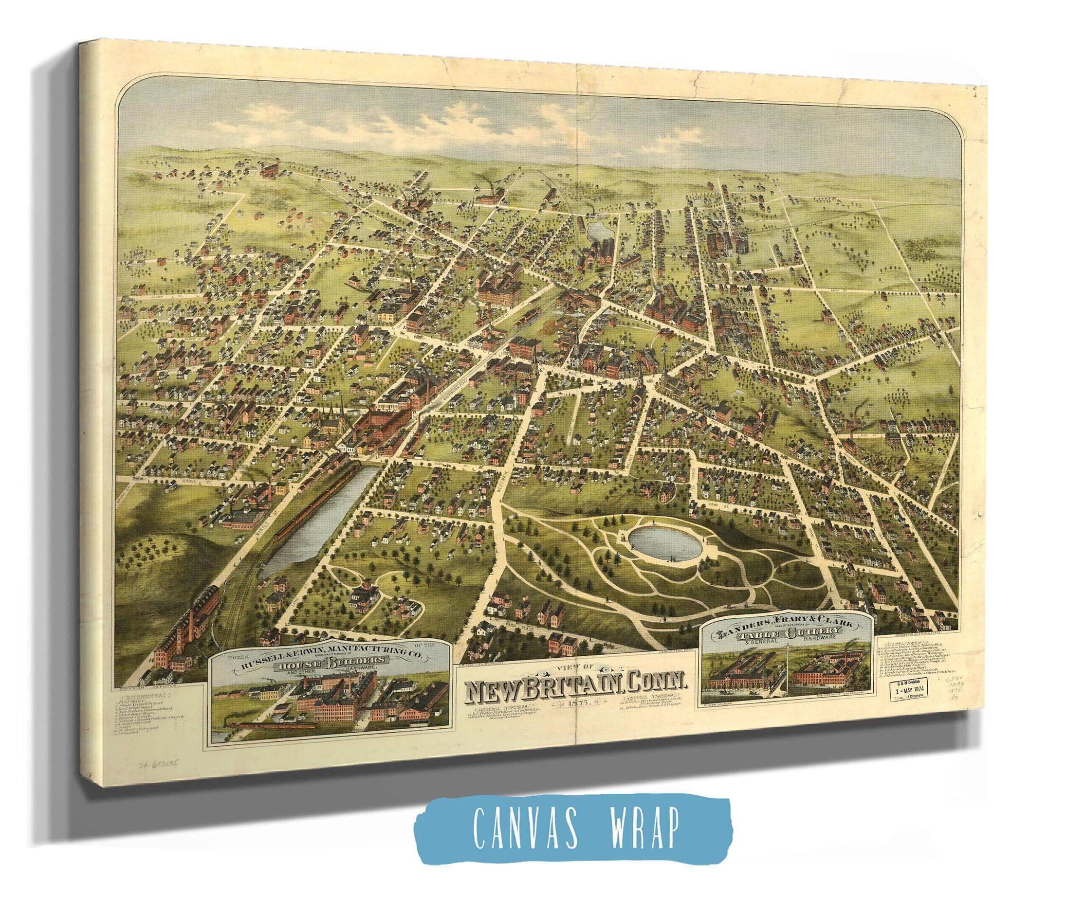 View Of New Britain Conn 1875 State of Connecticut