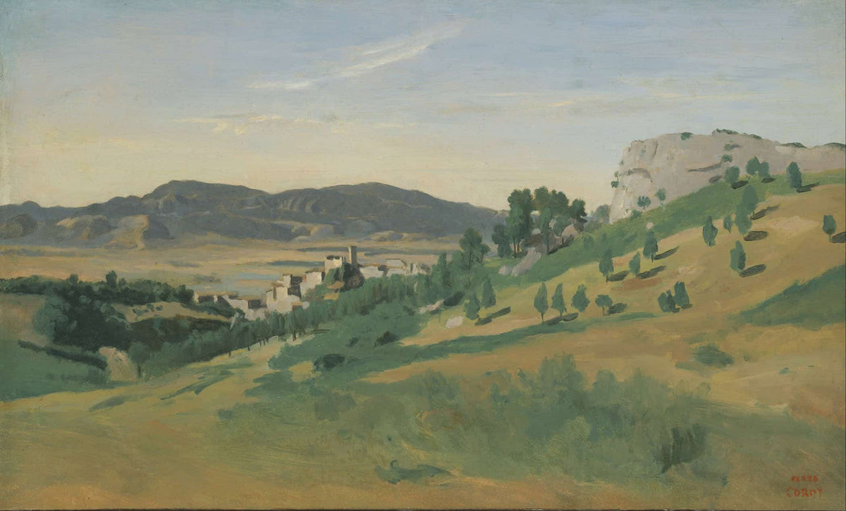 View Of Olevano by Jean Baptiste Camille Corot