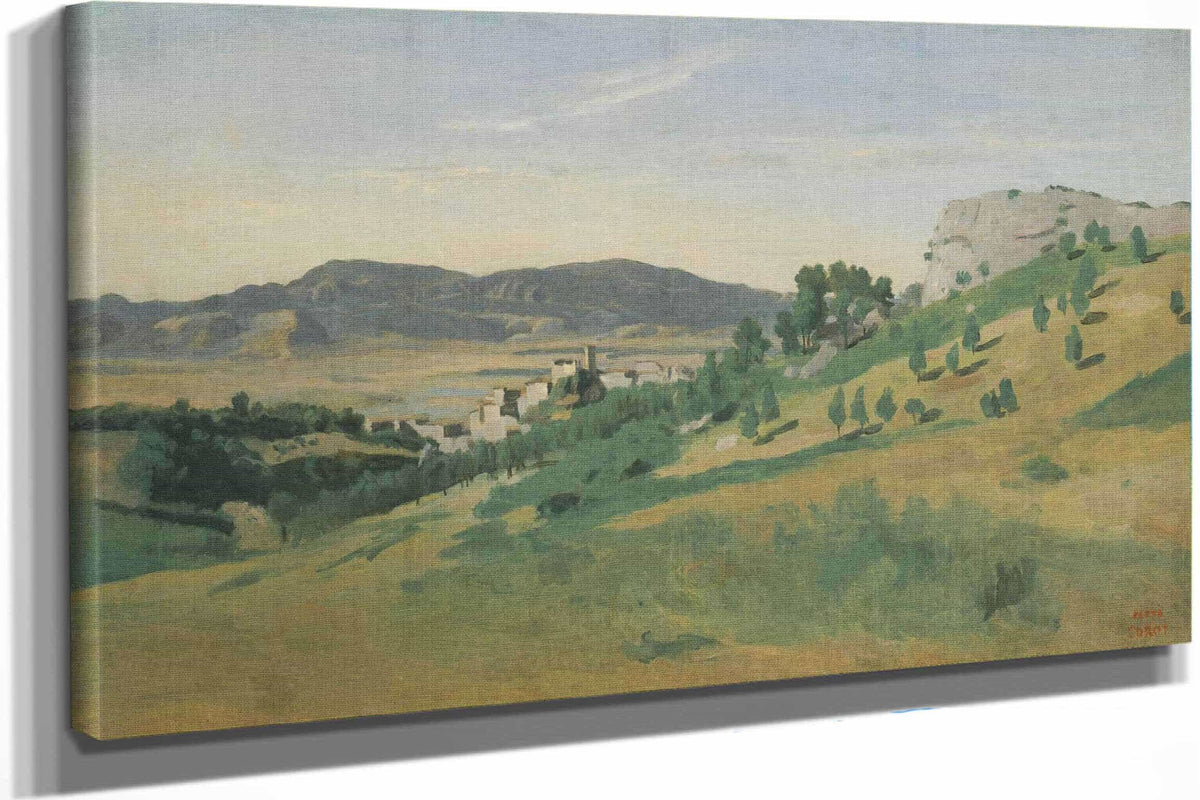 View Of Olevano by Jean Baptiste Camille Corot