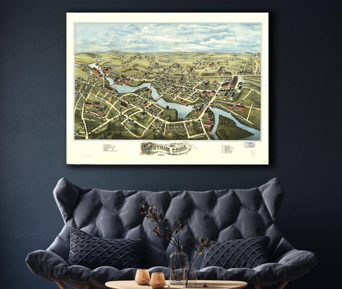 View Of Putnam Conn 1877 State of Connecticut