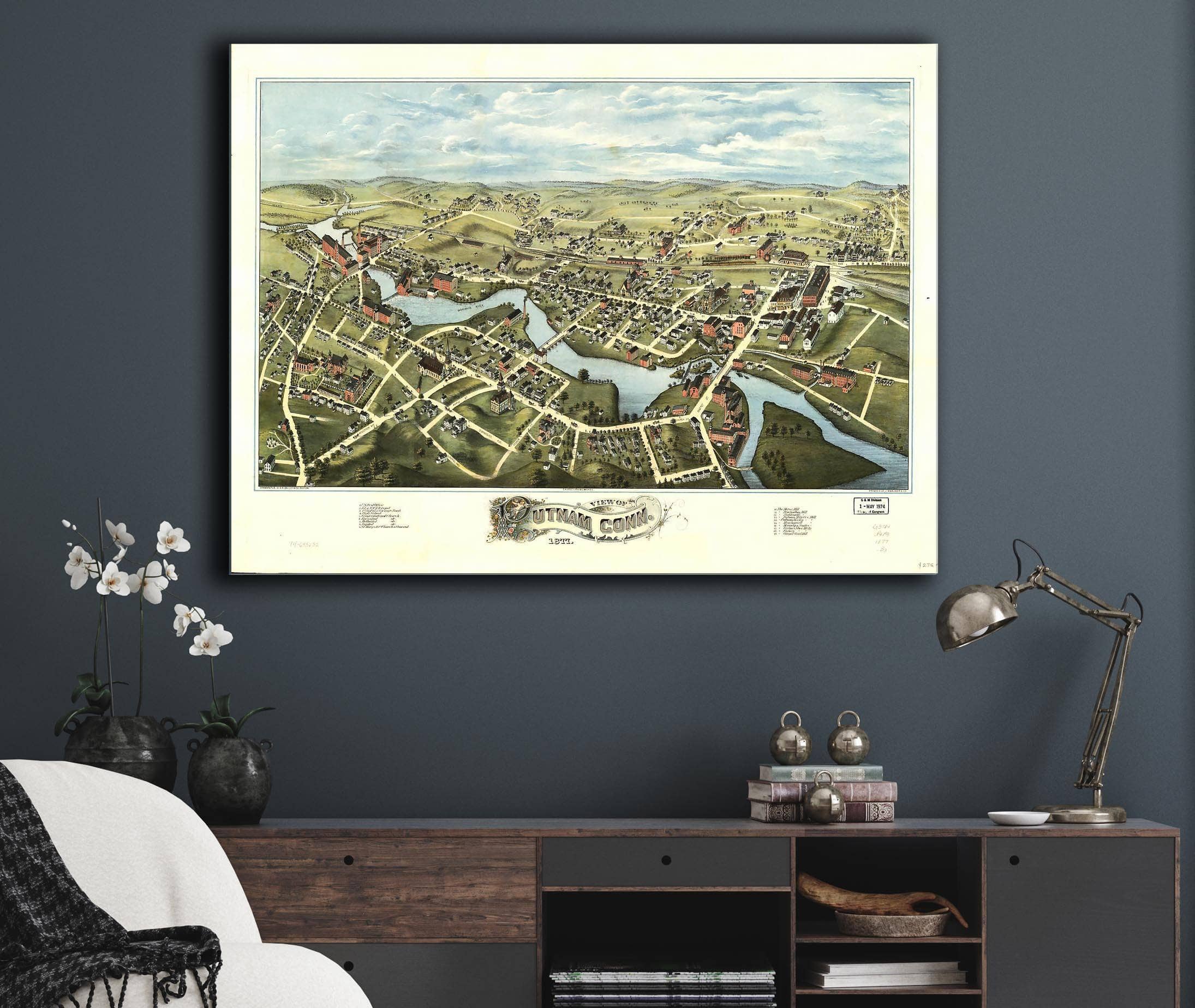 View Of Putnam Conn 1877 State of Connecticut