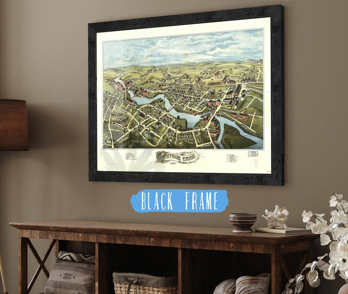 View Of Putnam Conn 1877 State of Connecticut