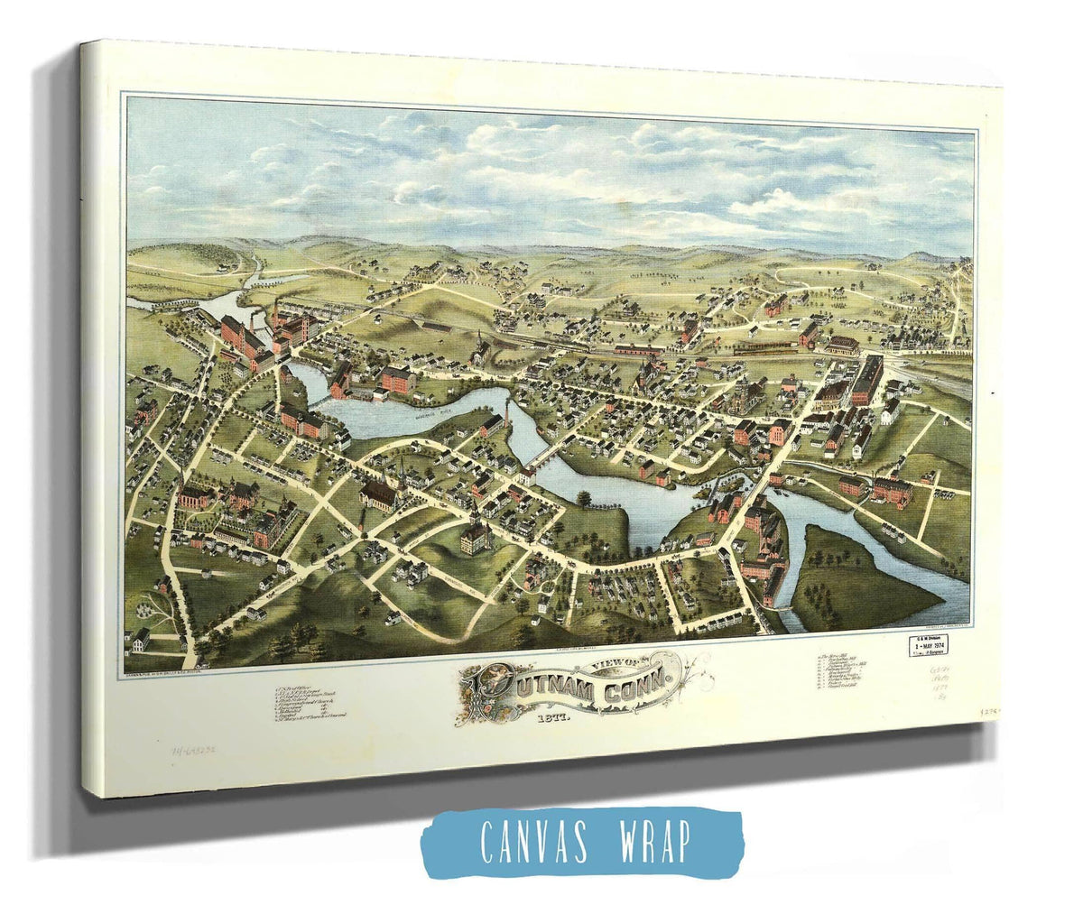 View Of Putnam Conn 1877 State of Connecticut
