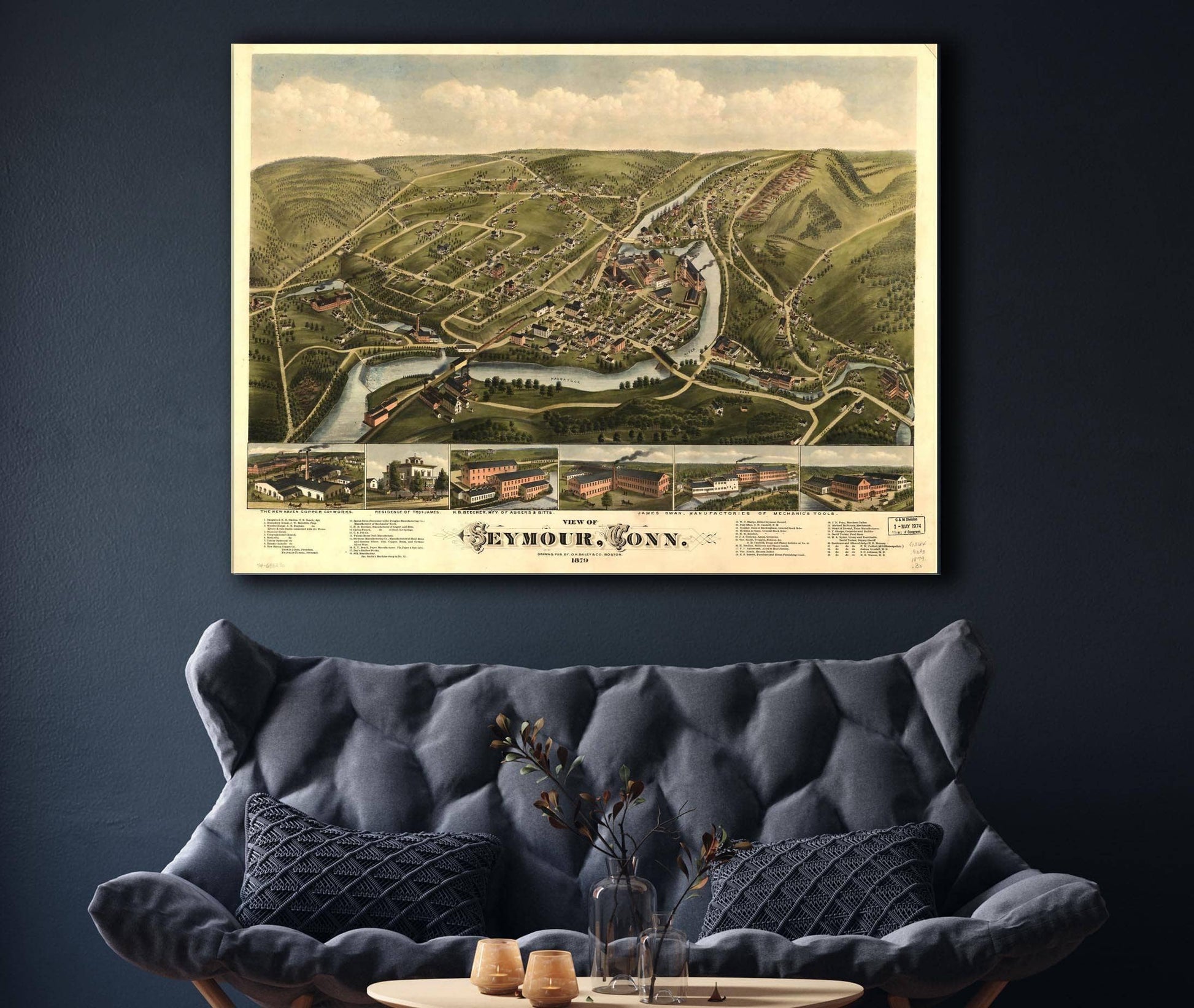 View Of Seymour Conn 1879 State of Connecticut