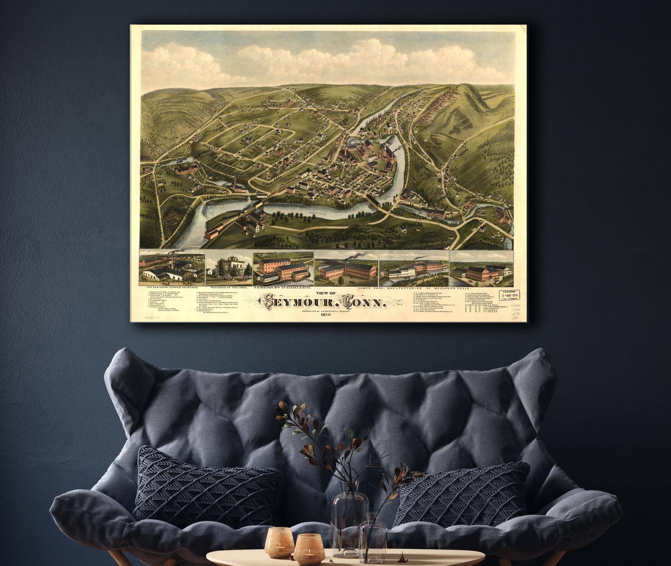 View Of Seymour Conn 1879 State of Connecticut
