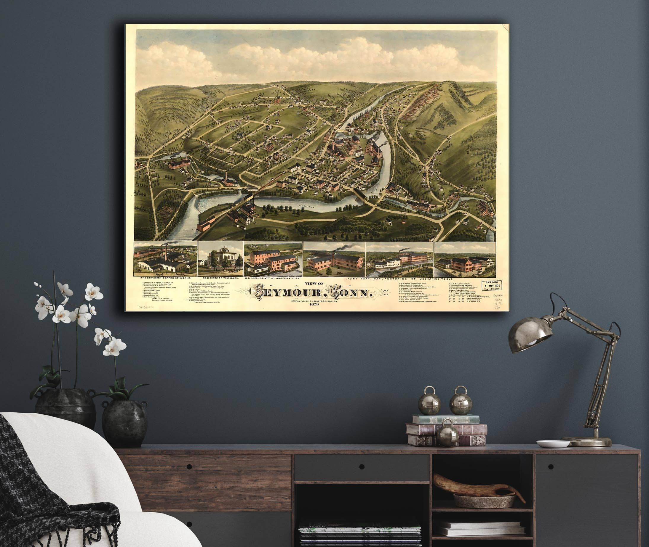 View Of Seymour Conn 1879 State of Connecticut