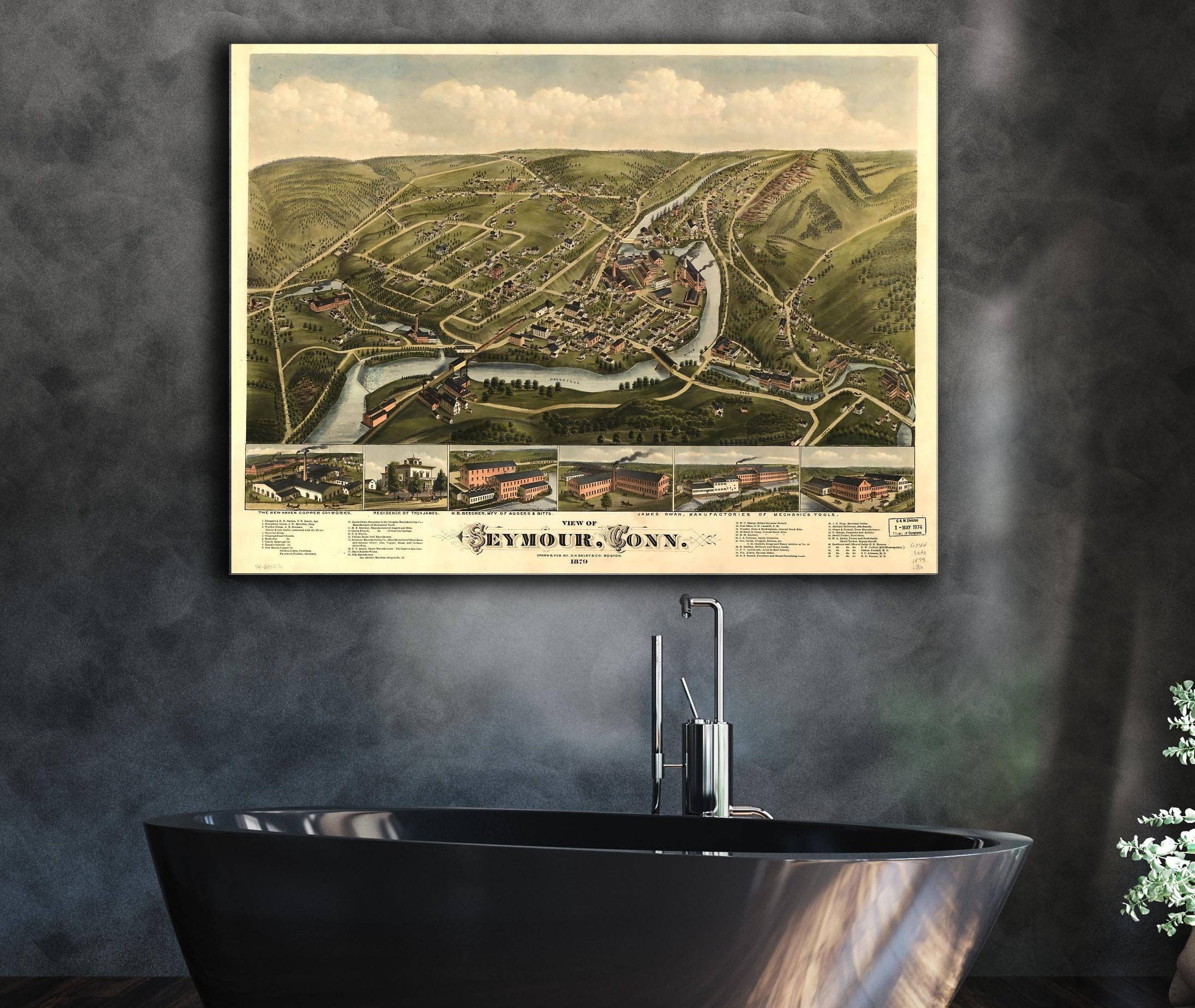 View Of Seymour Conn 1879 State of Connecticut