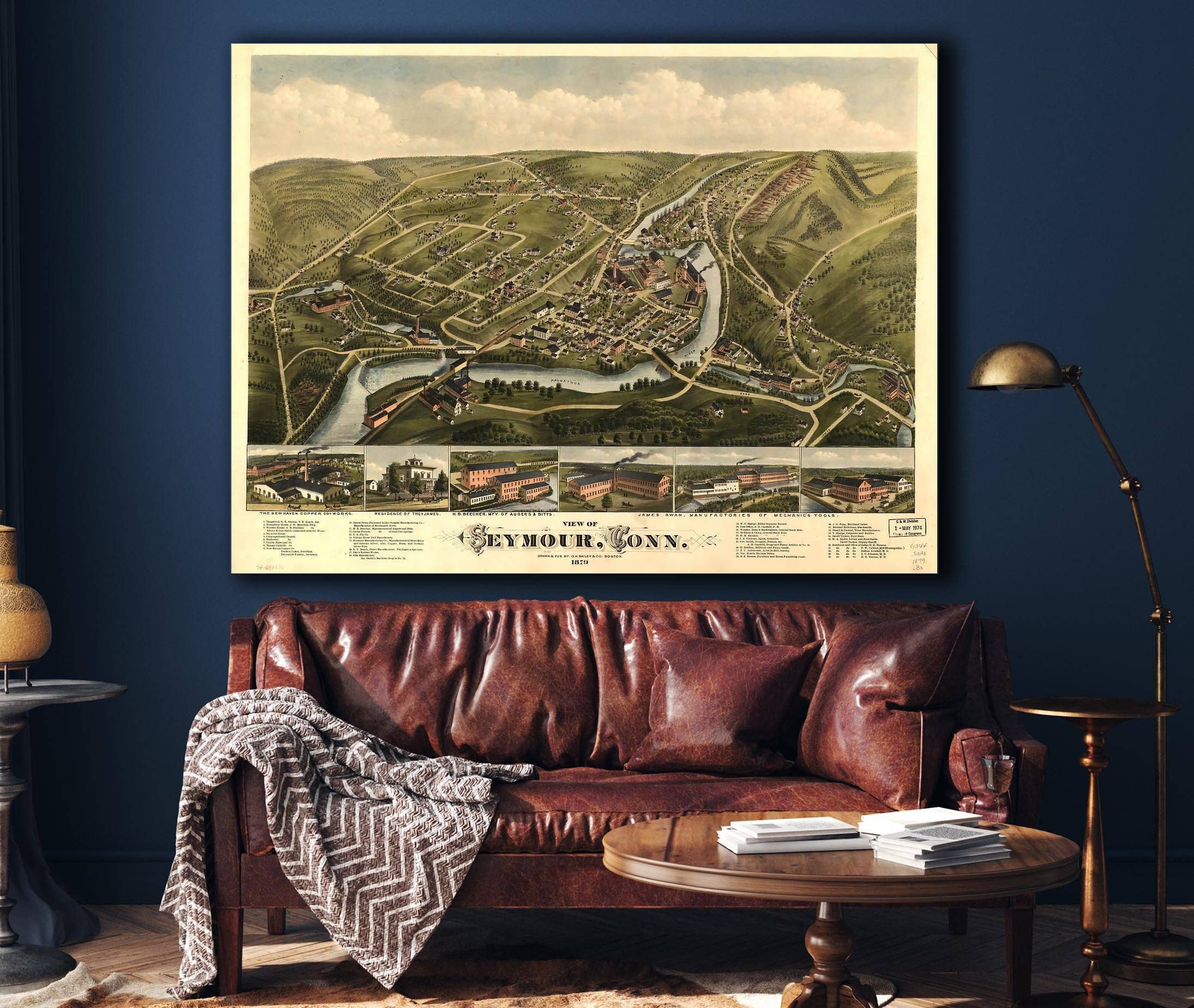 View Of Seymour Conn 1879 State of Connecticut