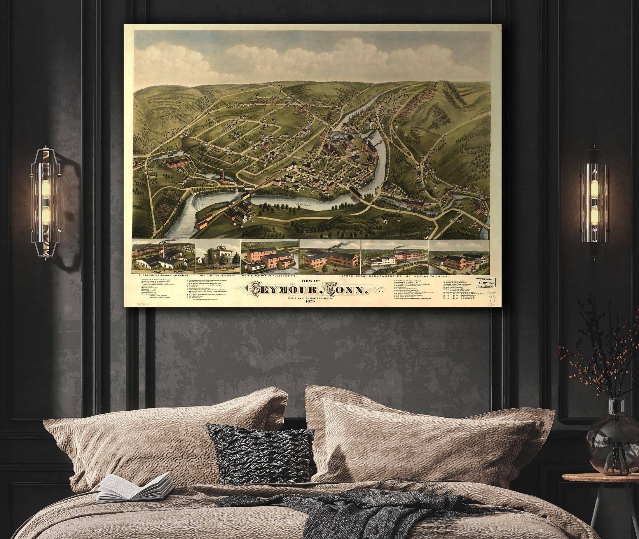 View Of Seymour Conn 1879 State of Connecticut