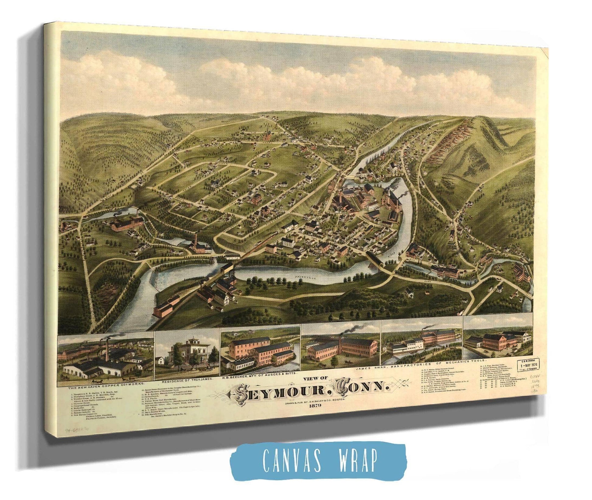 View Of Seymour Conn 1879 State of Connecticut