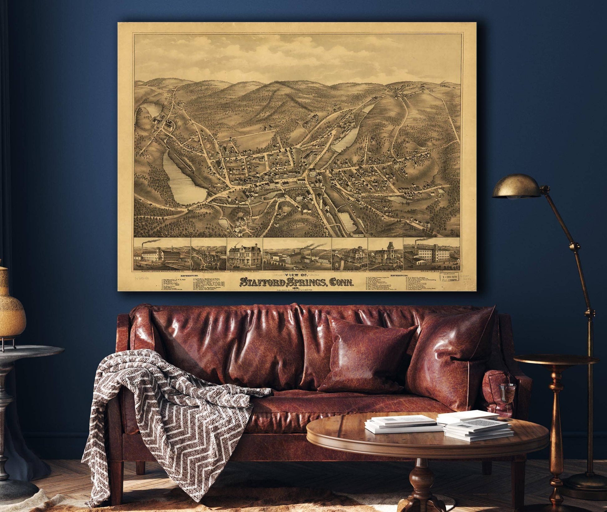 View Of Stafford Springs Conn 1878 State of Connecticut
