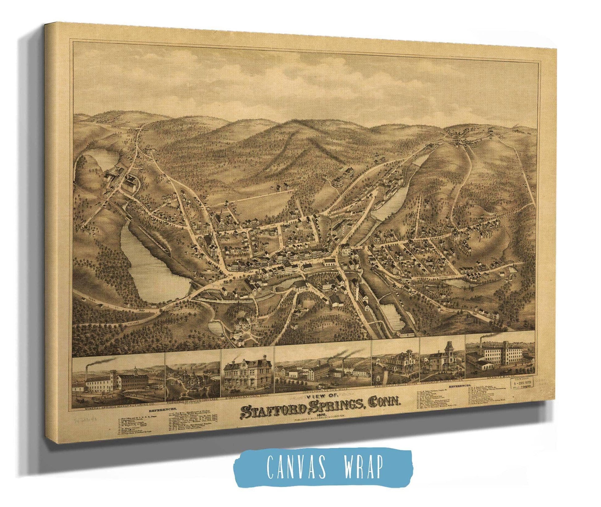 View Of Stafford Springs Conn 1878 State of Connecticut