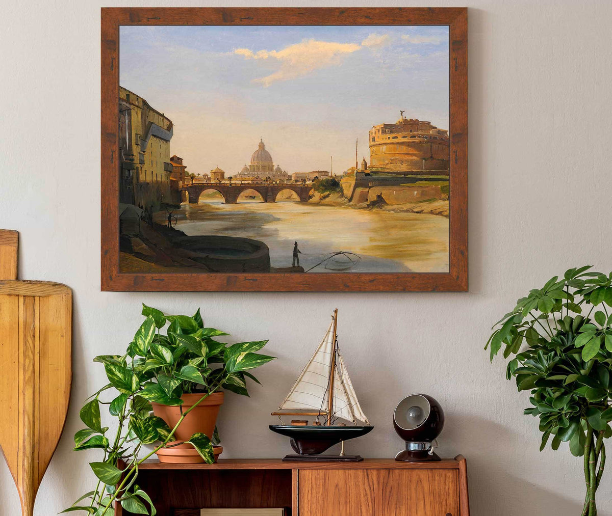 View Of The Castel Santangelo Rome by Ippolito Caffi