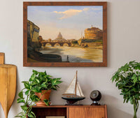 View Of The Castel Santangelo Rome by Ippolito Caffi