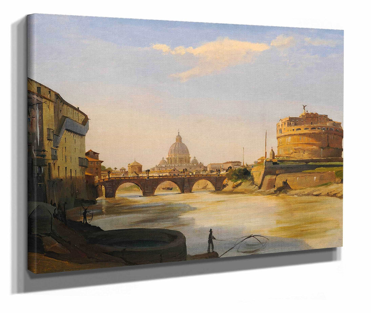 View Of The Castel Santangelo Rome by Ippolito Caffi