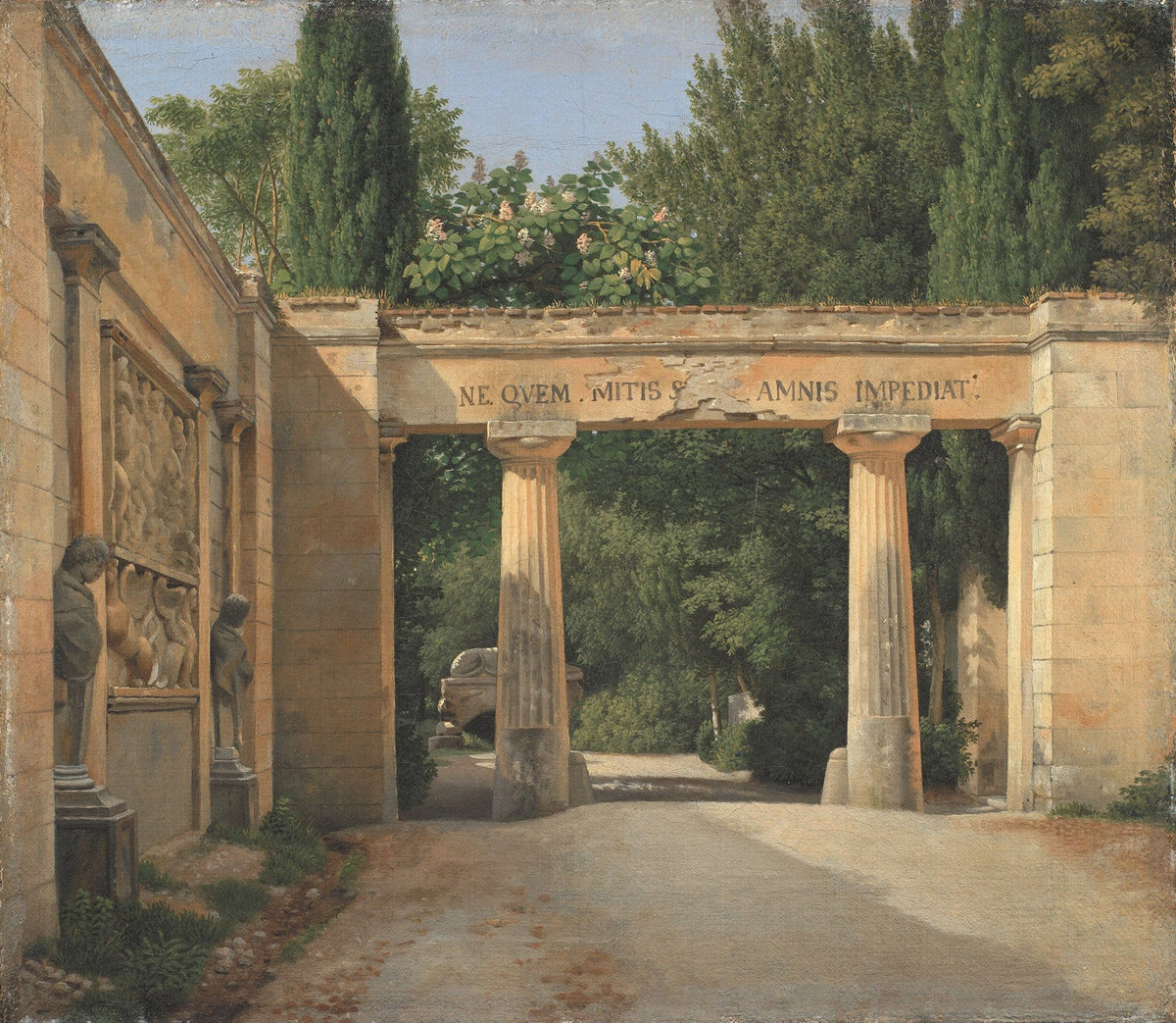 View Of The Garden Of The Villa Borghese In Rome by Christoffer Wilhelm Eckersberg
