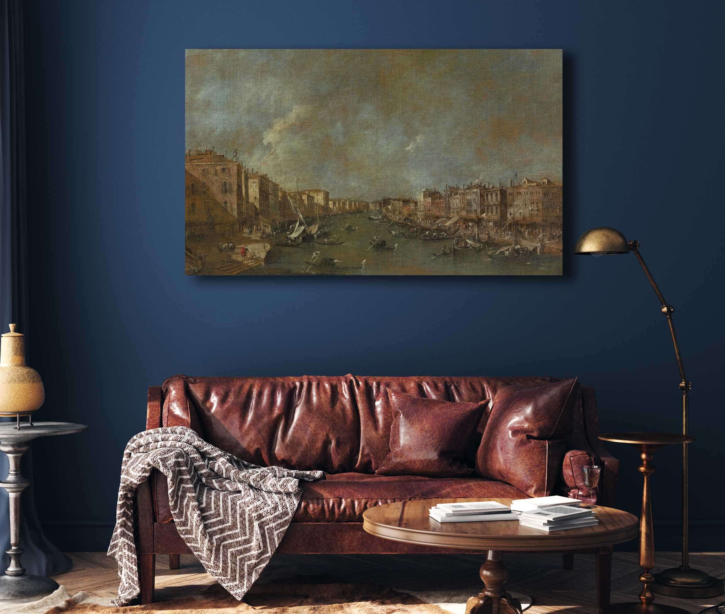 View Of The Grand Canal From The Ponte Di Rialto After by Francesco Guardi