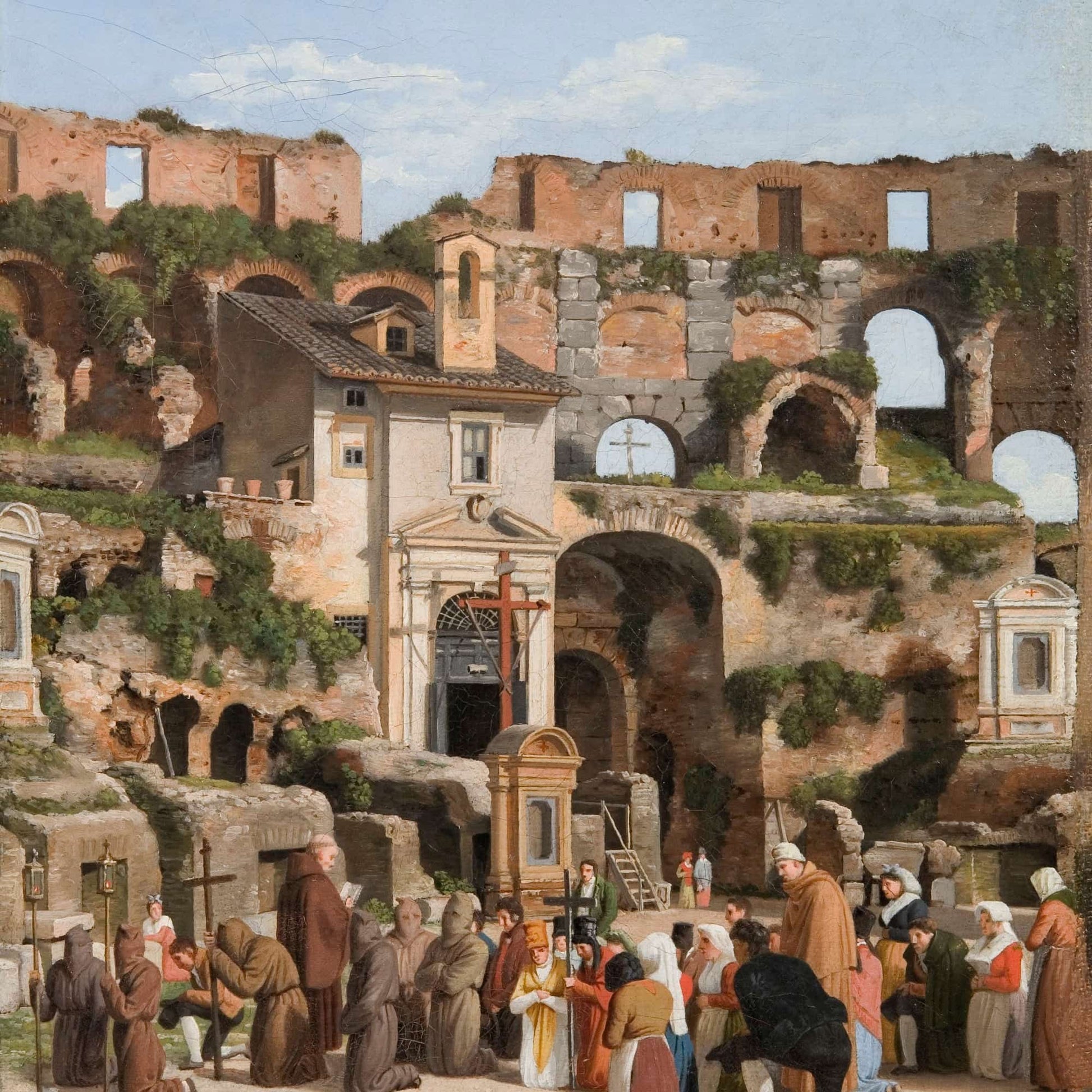 View Of The Interior Of The Colosseum by Christoffer Wilhelm Eckersberg