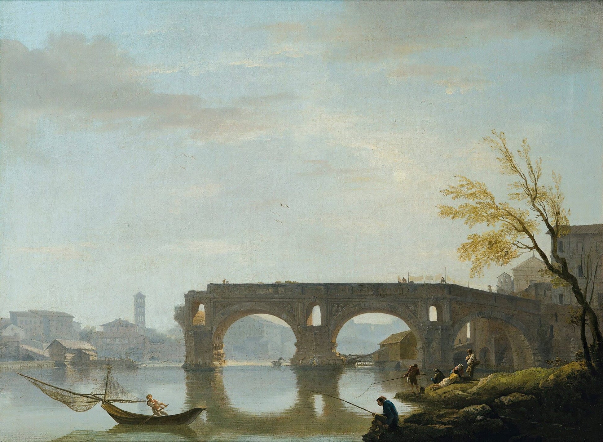 View Of The Ponte Rotto Rome by Claude Joseph Vernet