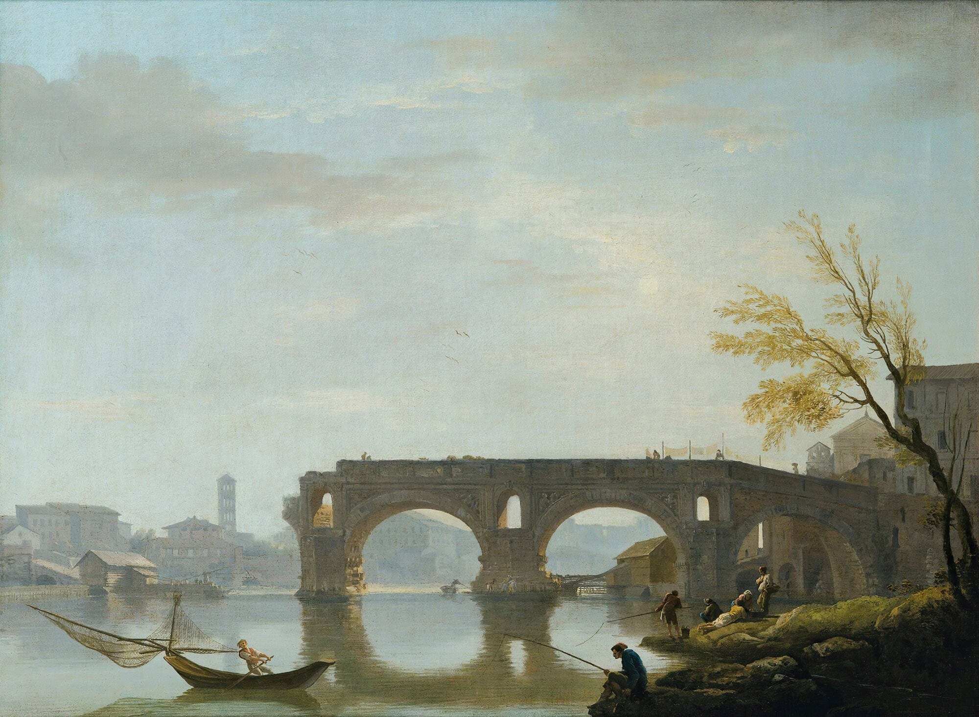 View Of The Ponte Rotto Rome by Claude Joseph Vernet