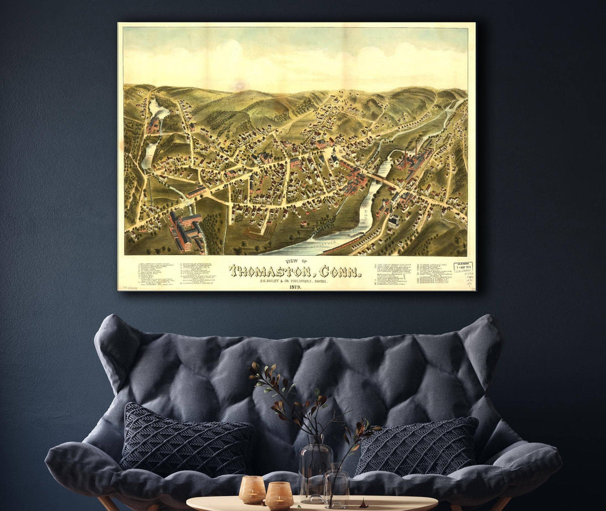 View Of Thomaston Conn 1879 State of Connecticut