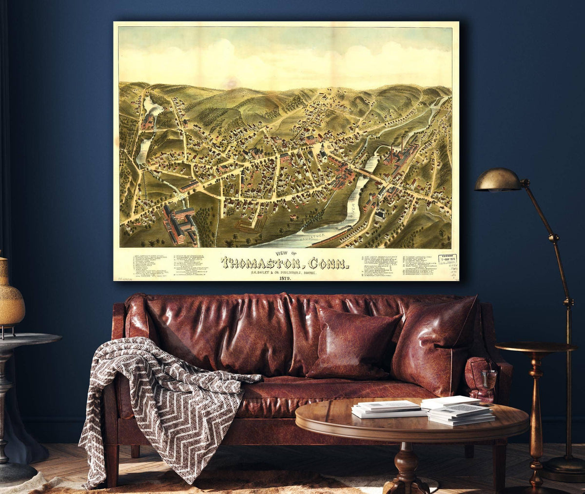 View Of Thomaston Conn 1879 State of Connecticut