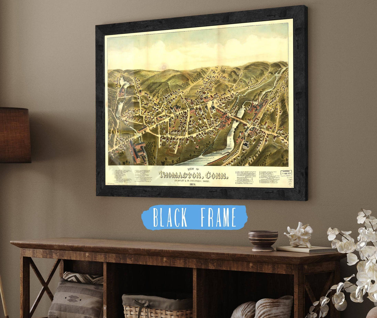 View Of Thomaston Conn 1879 State of Connecticut