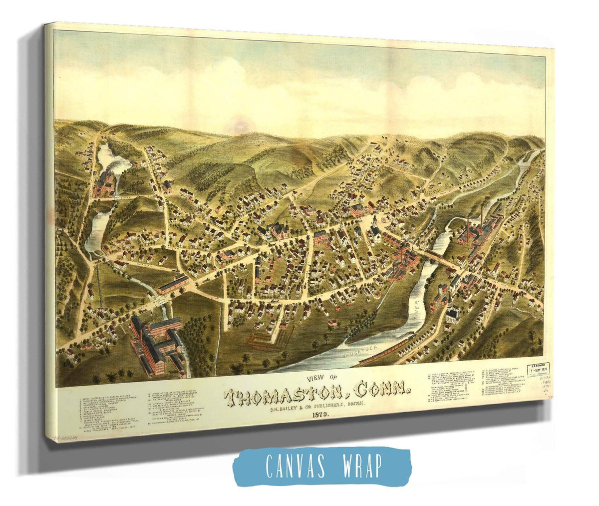 View Of Thomaston Conn 1879 State of Connecticut