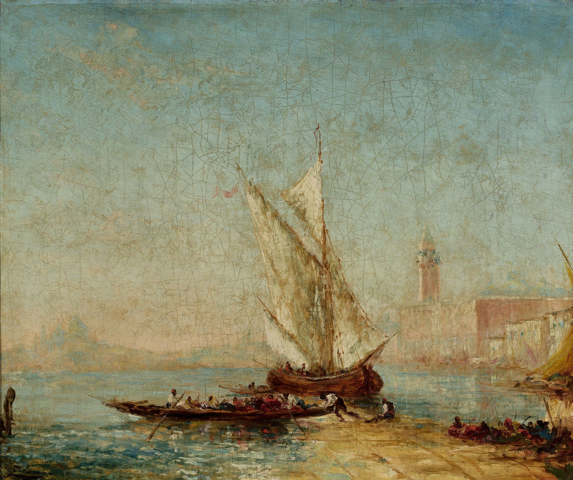 View Of Venice With The Doges Palace by Felix Ziem