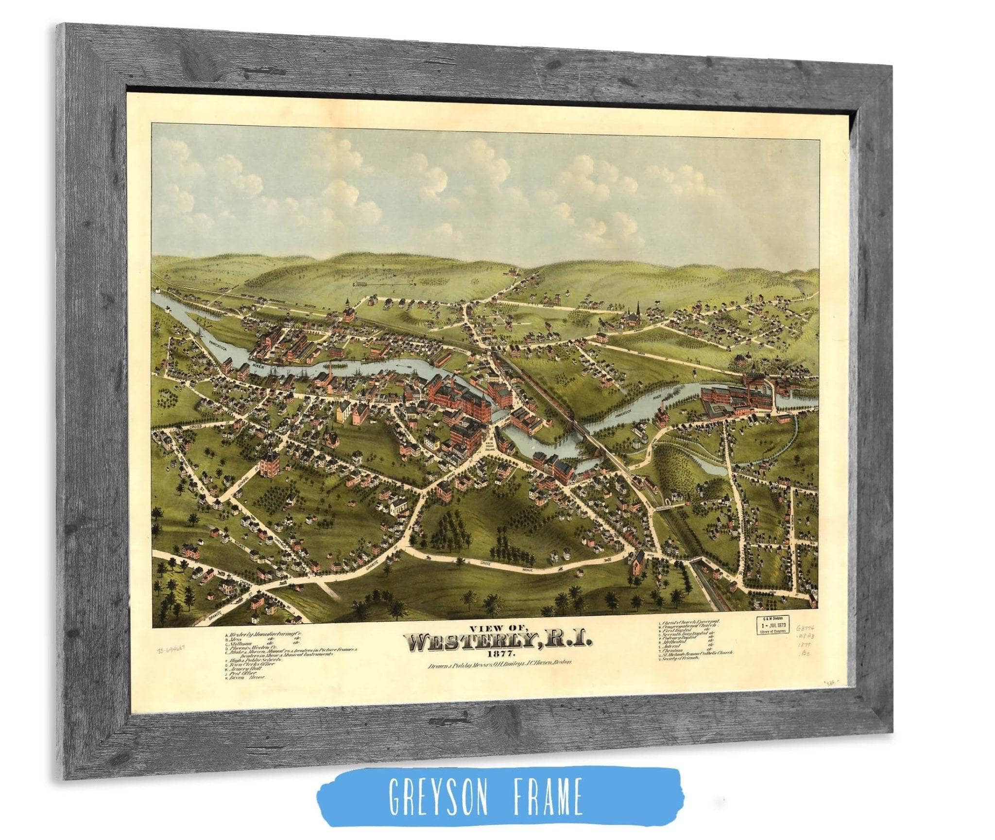 View Of Westerly Ri 1877 State of Rhode Island