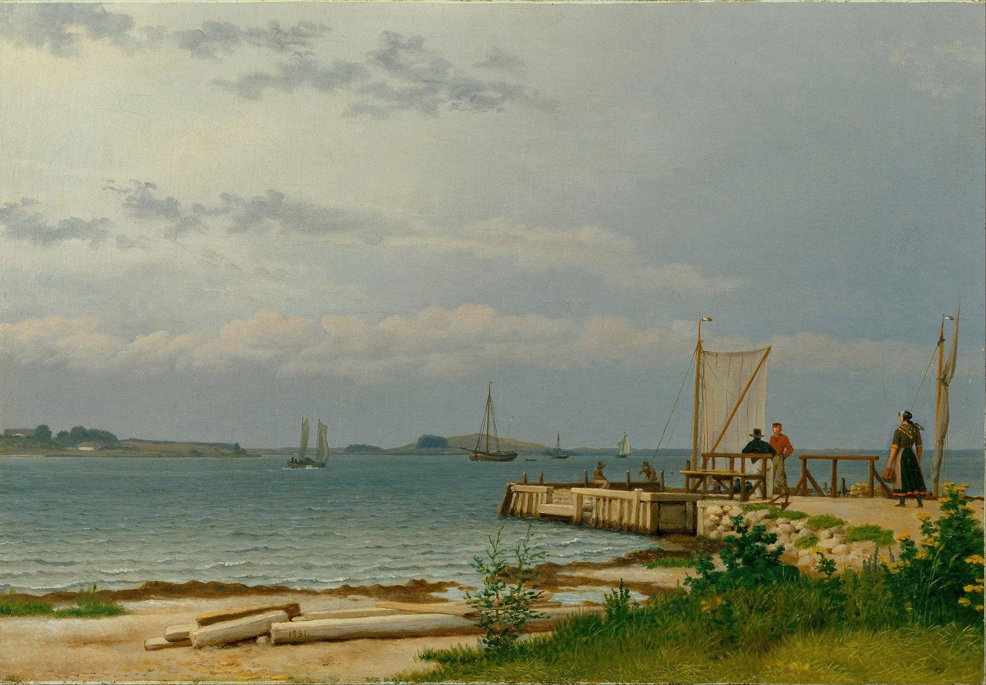 View Towards Koster From The Jetty At Kallehave by Christoffer Wilhelm Eckersberg