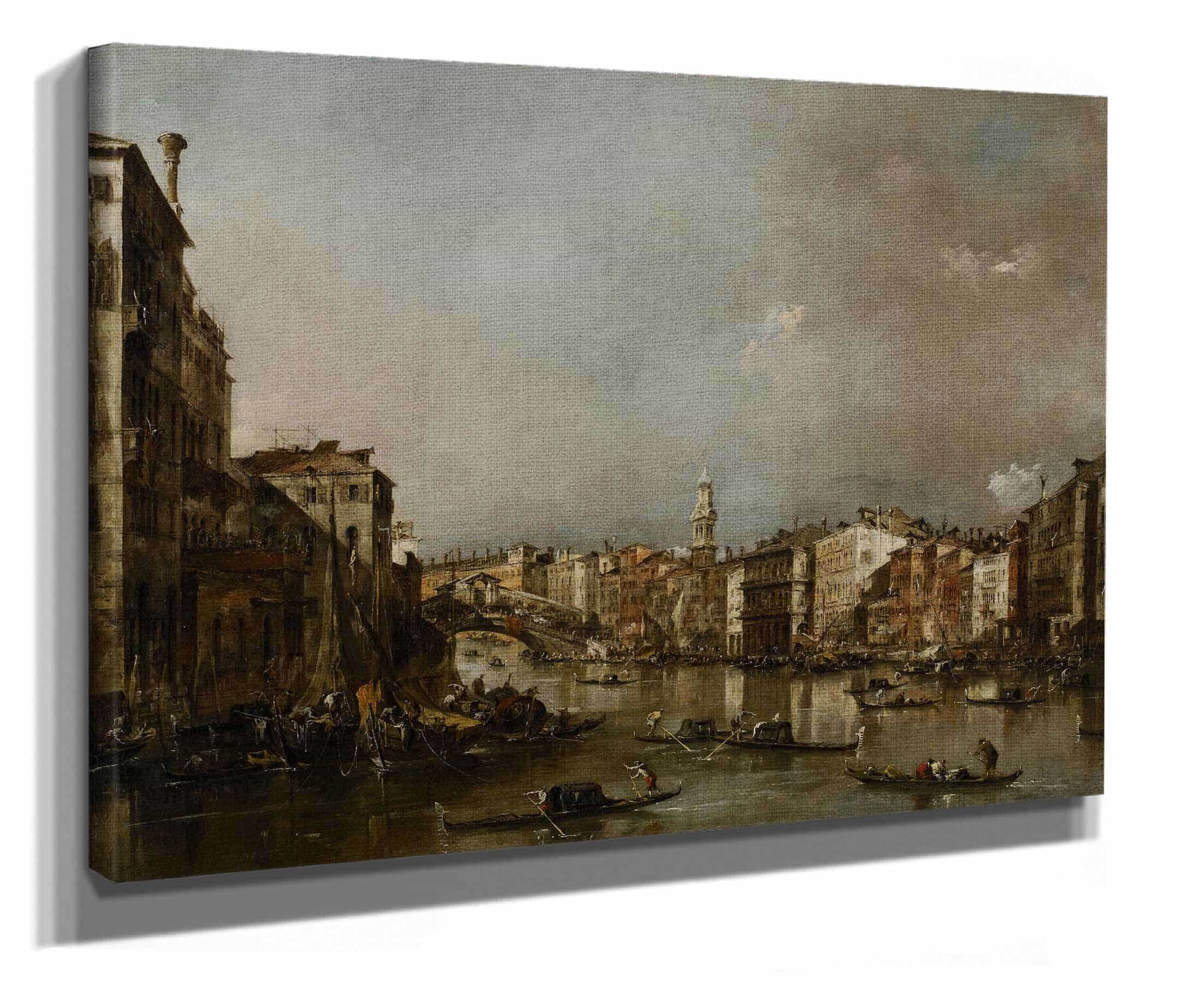 View Up The Grand Canal Toward The Rialto by Francesco Guardi