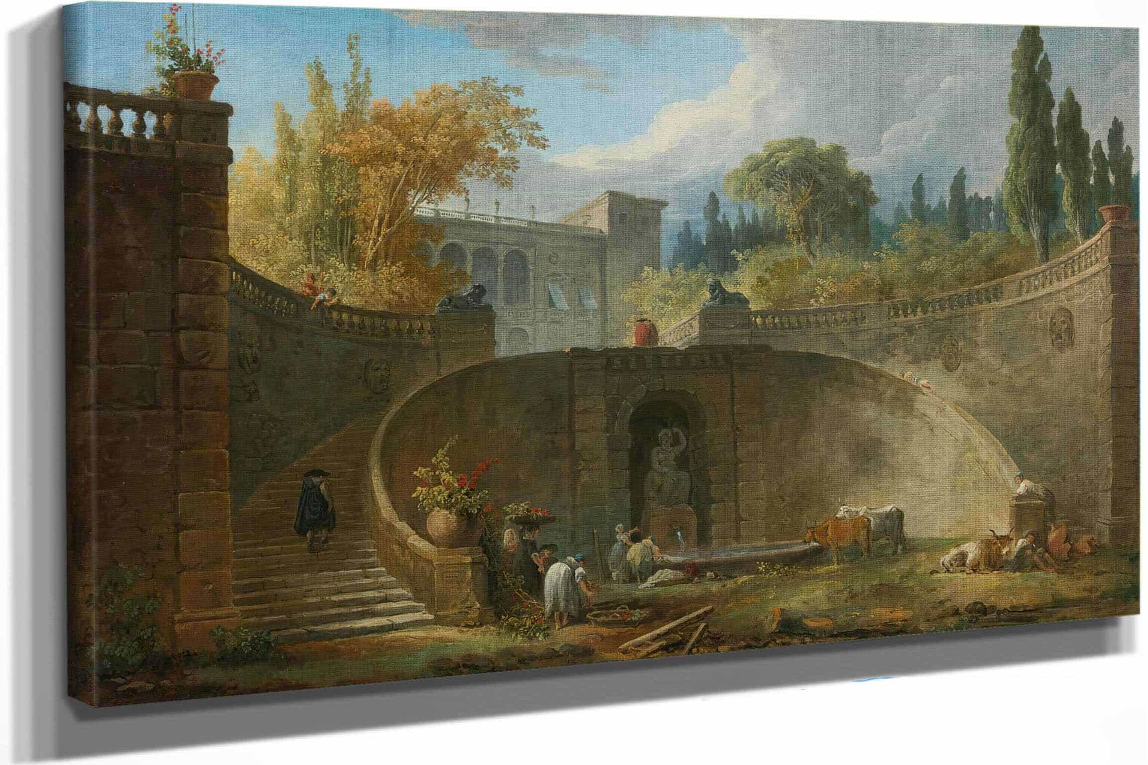 Villa Farnese With Gardens At Caprarola by Hubert Robert