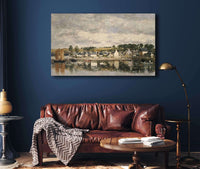 Village By A River by Eugene Boudin