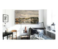 Village By A River by Eugene Boudin