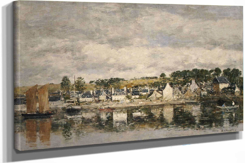 Village By A River by Eugene Boudin