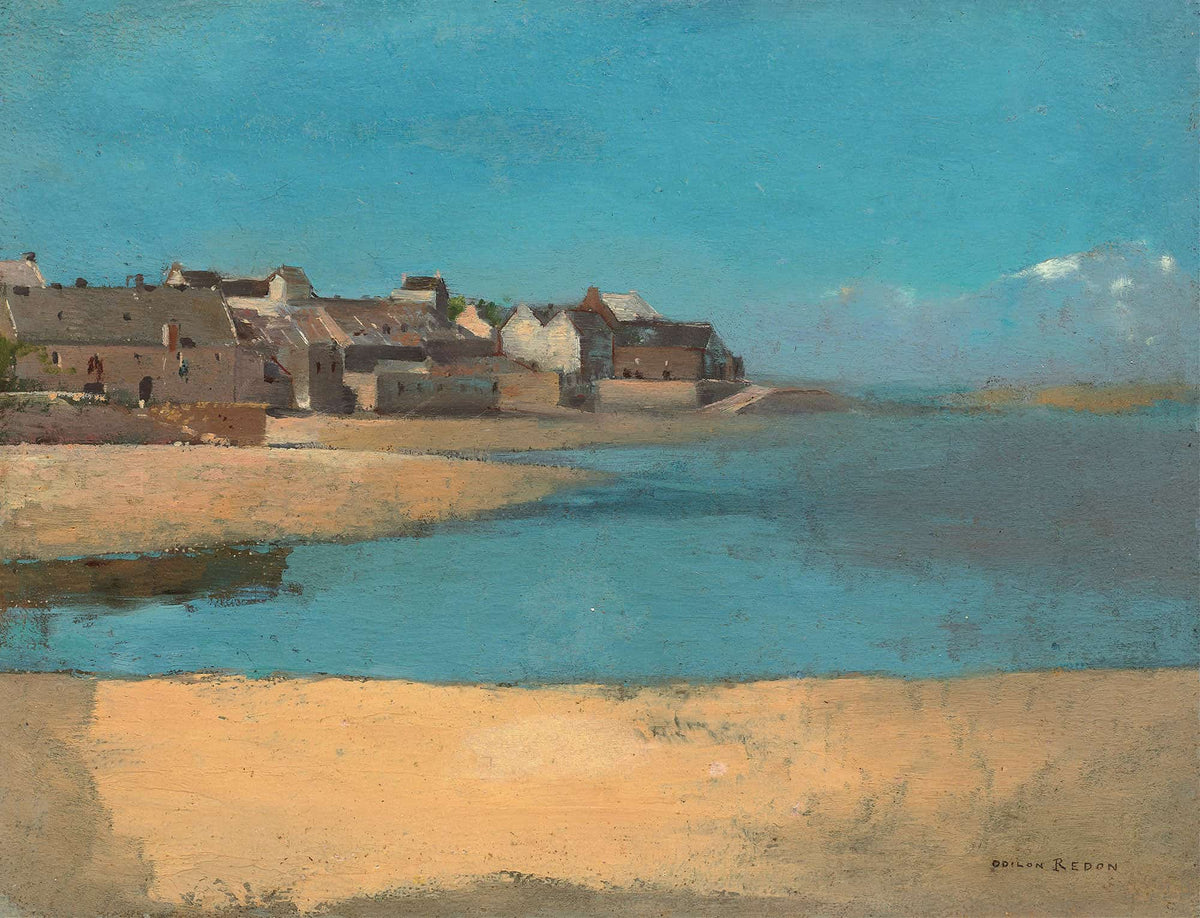 Village By The Sea In Brittany by Odilon Redon