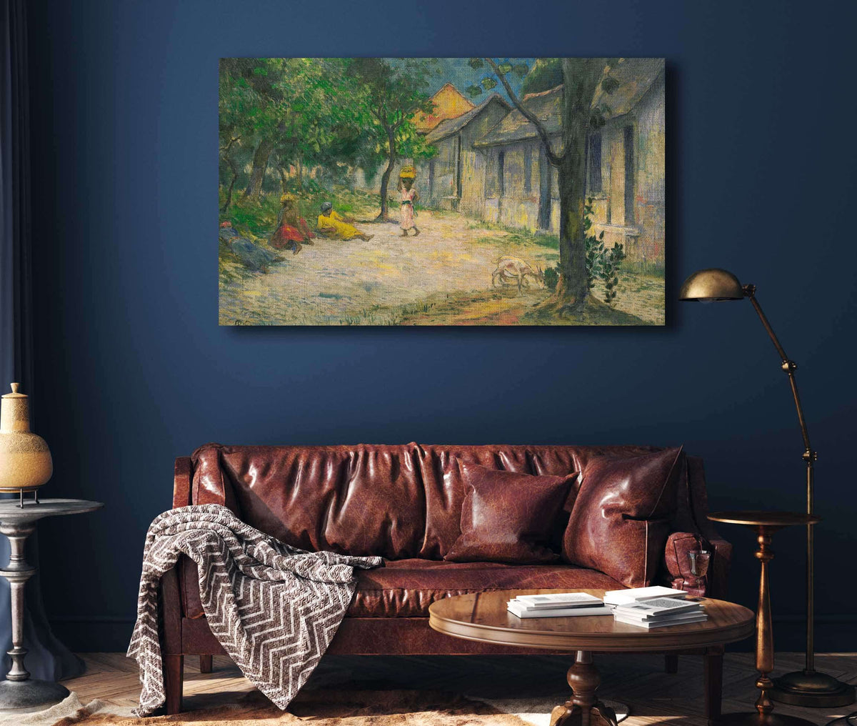 Village In Martinique Femmes Et Chevre Dans Le Village by Paul Gauguin