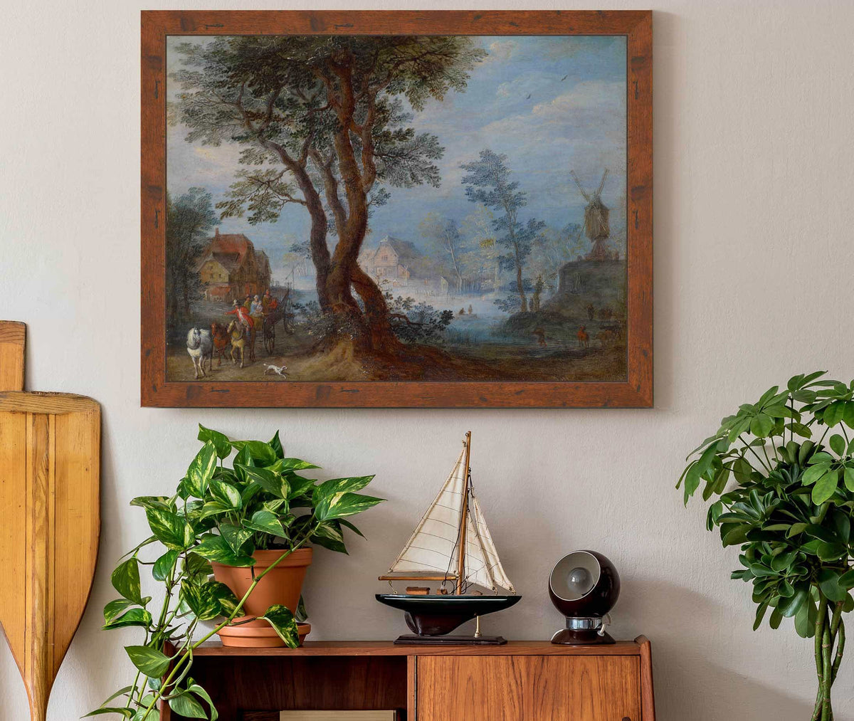 Village Landscape With Staffage Figures by Jan Brueghel The Elder