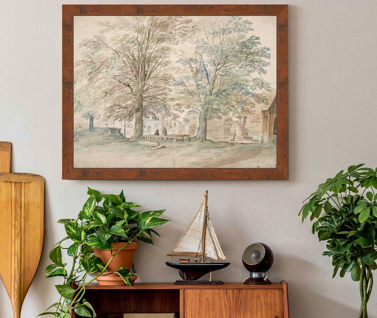 Village Meeting Place Under Two Old Trees by Jan Brueghel The Elder